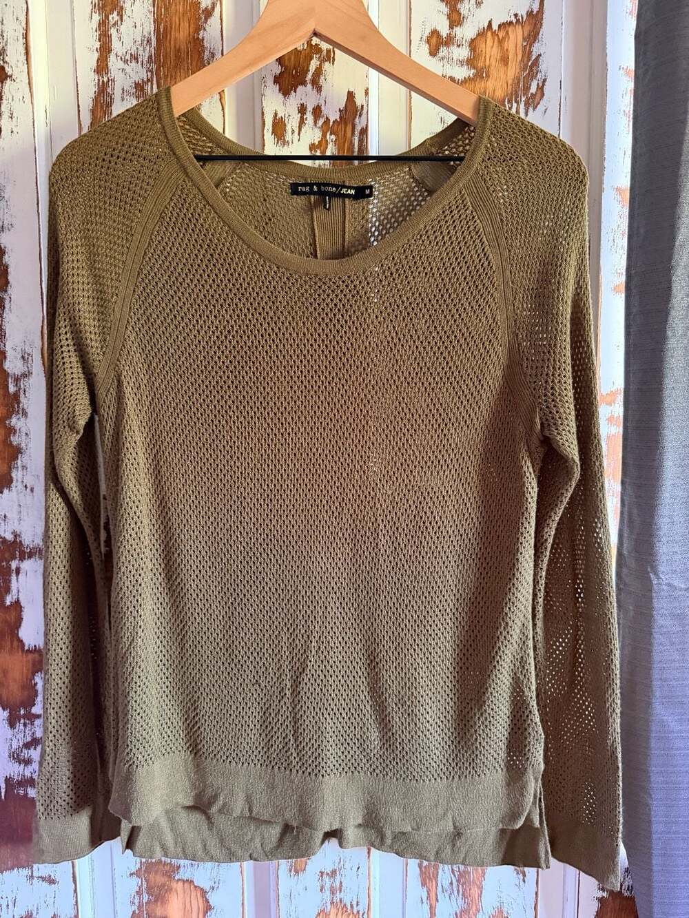 rag & bone/JEAN Women's Grunge Alt Mesh Knit Long Sleeve Sweater Size M
